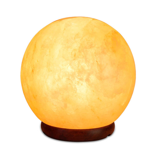 12V 12W 6.5" Ball Himalayan Pink Salt Lamp Carved Rock Crystal Light Bulb On/Off-0