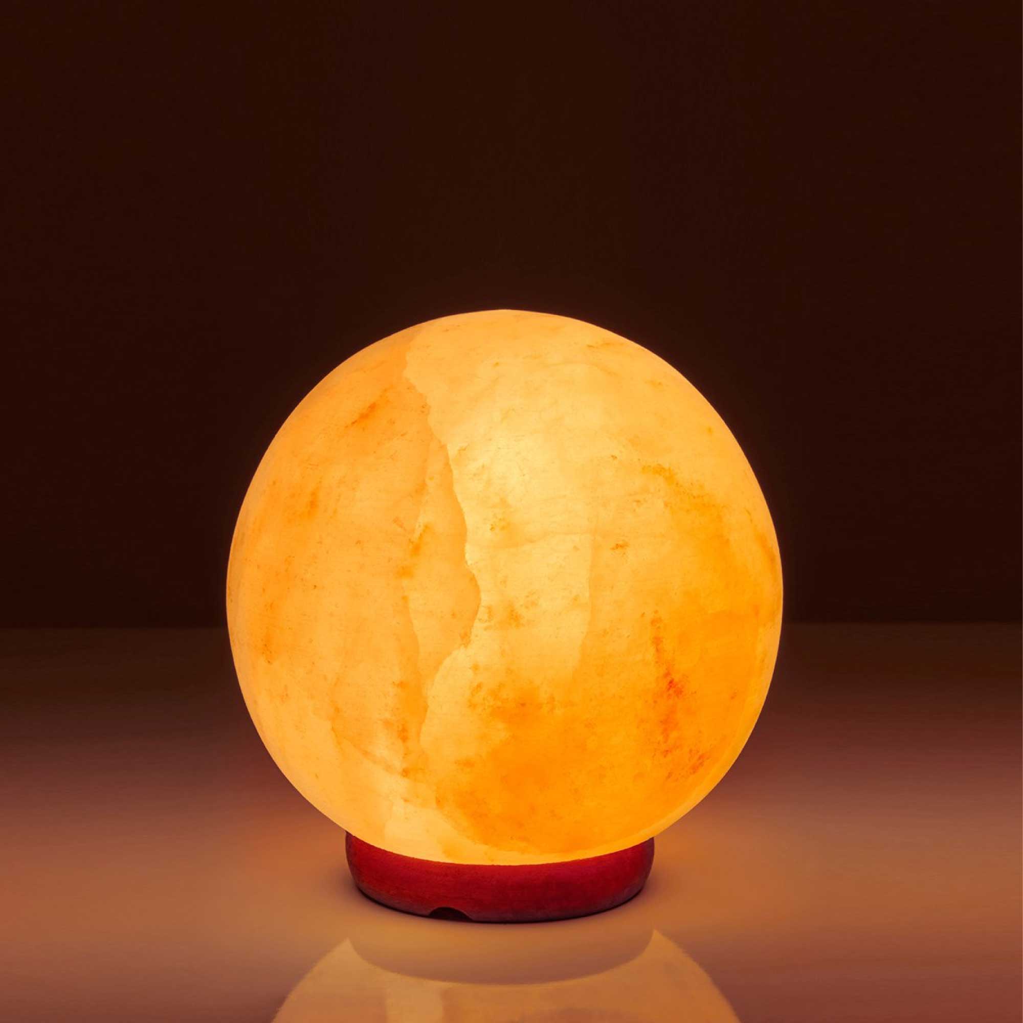 12V 12W 6.5" Ball Himalayan Pink Salt Lamp Carved Rock Crystal Light Bulb On/Off-4