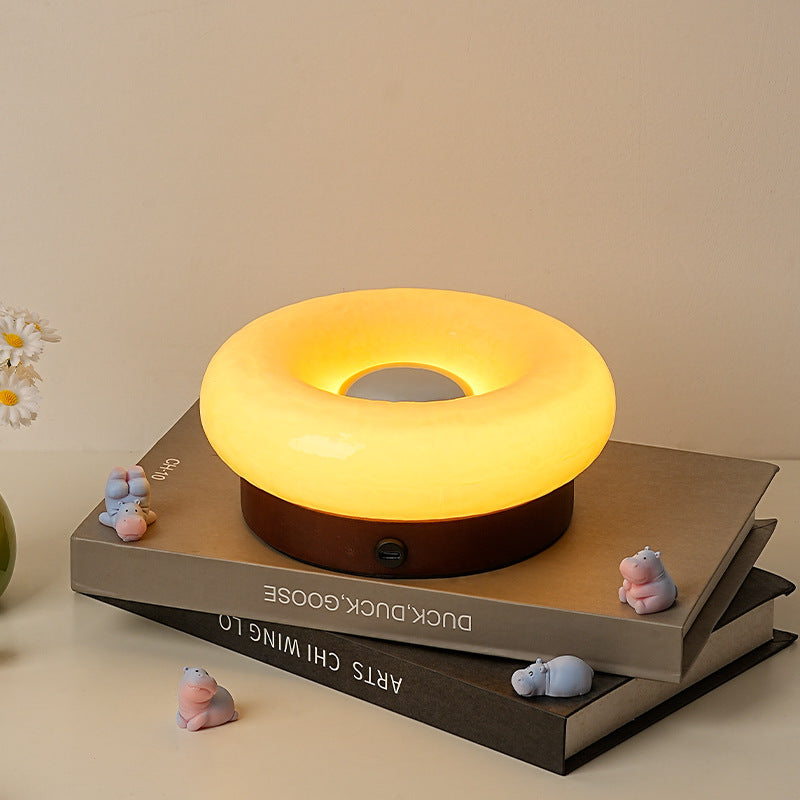 Yellow Donut Table Lamp - Rechargeable Touch Control LED-0
