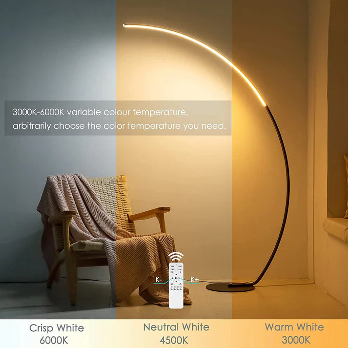 Modern RGBW Curved Floor Lamp | Sleek Ambient Lighting for Home-1